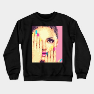 Coy Lady Peeking Crewneck Sweatshirt